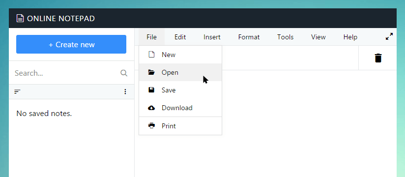 Open text file in Tinfo